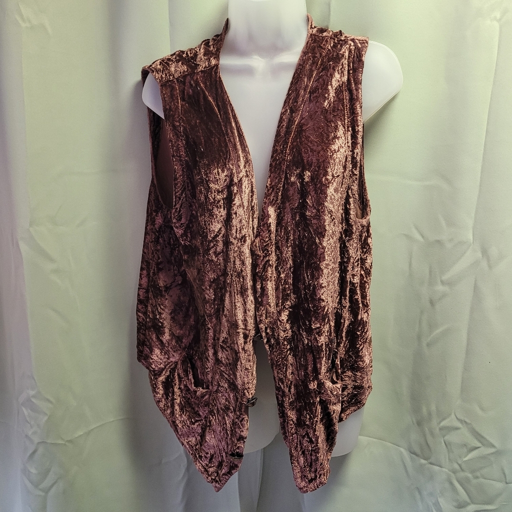 CP Shades San Francisco Vintage Brown Crushed Velvet Vest Size M